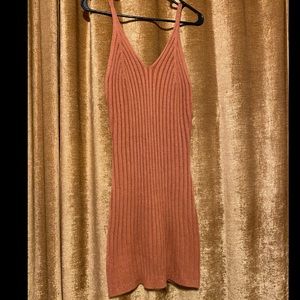 Stretchy cute fitting burnt orange mini dress